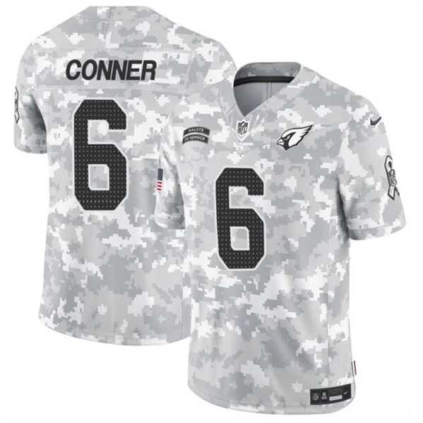 Men%27s Arizona Cardinals #6 James Conner 2024 F.U.S.E. Arctic Camo Salute to Service Limited Stitched Jersey Dzhi